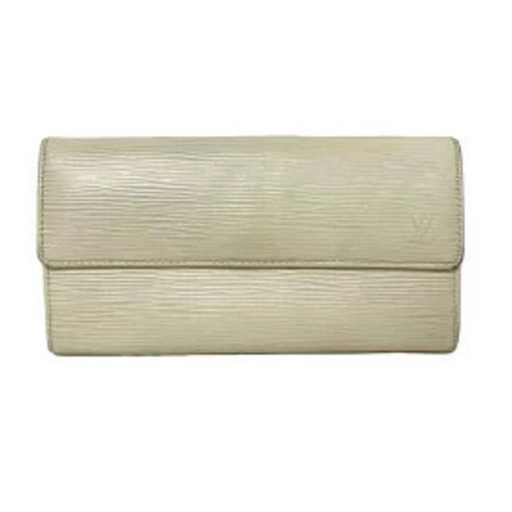 LOUIS VUITTON Portefeuille Sarah Long Wallet Ivory White Leather